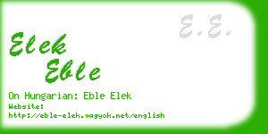 elek eble business card